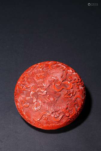 A cinnabar lacquer 'qilin' box