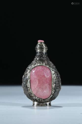 A bronze tourmaline embellished snuff bottle