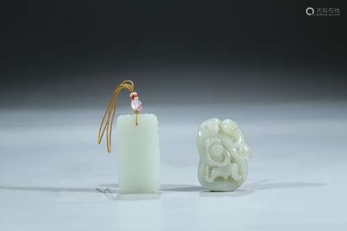 A group of white jade carvings