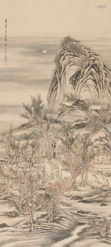 Mo Chunhui: color and ink on paper 'landscape' painting
