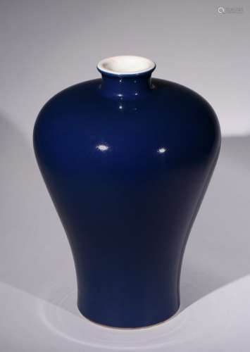 A rare monochrome sacrificial blue glazed vase