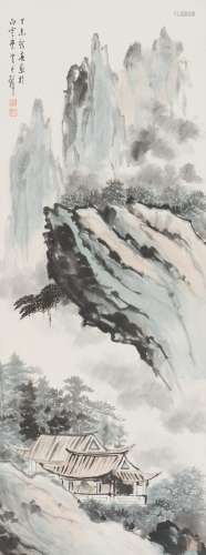 Huang Junbi: color and ink on paper 'landscape' painting