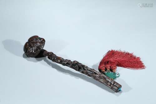 An agarwood carved ruyi scepter