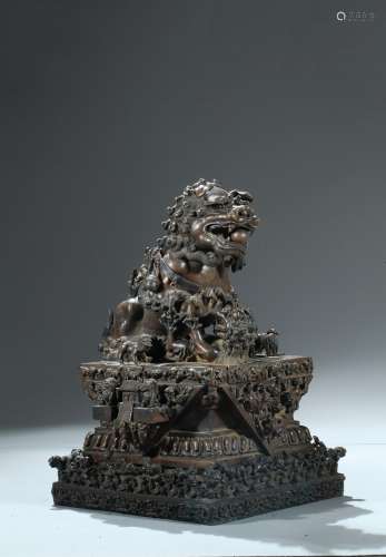 A very rare bronze cast 'buddhist lion' nine seal set