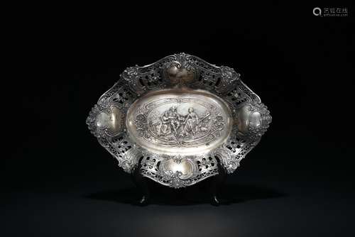 A German Silver Repousse Dish