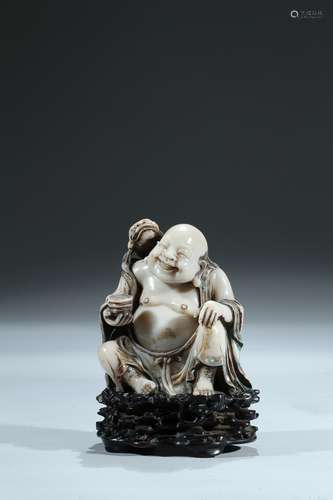 A Furong soapstone carved figure of liuhai