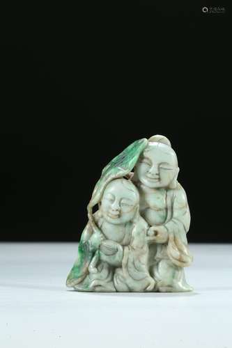 A jadeite carving of hehe erxian