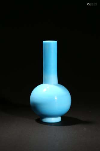 A blue peking glass globular vase