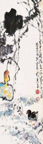 Zhao Shaoang:color and ink 'flower and bird' painting