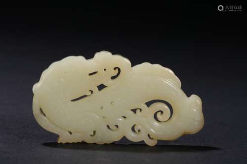 A jade mythical carp plaque