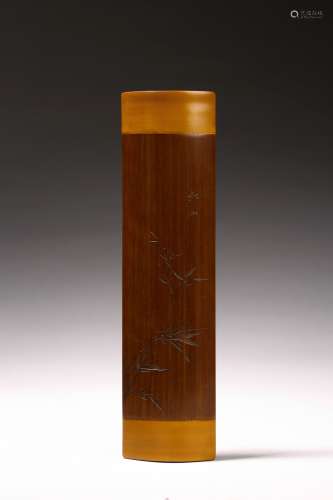 Wu Songshan: a bamboo carved 'bamboo' wristrest