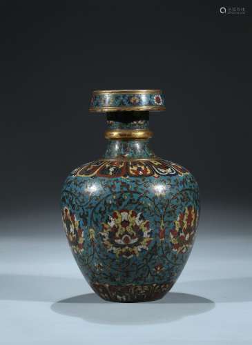 A gilt bronze cloisonne enamel 'lotus' vase