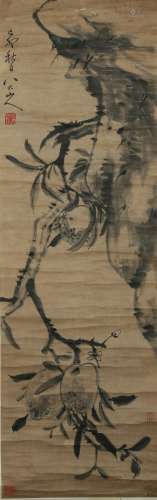 An ink on paper 'fruits' hanging scroll painting