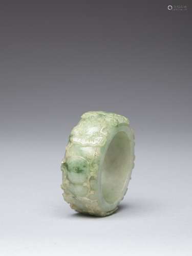 A jadeite carved bangle