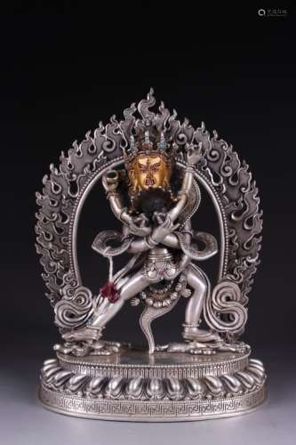 NEPAL SILVER MANDKESVARA FIGURE