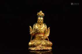 WOOD GILT AVALOKITESVARA FIGURE