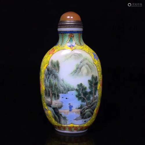 CHARACTER AND LANDSCAPE SNUFF BOTTLE