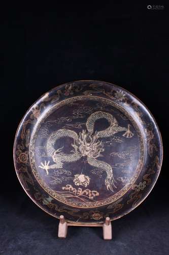 WOOD LACQUERWARE PLATE