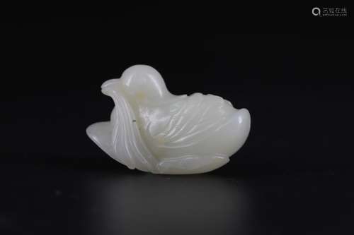 HETIAN WHITE JADE MANDARIN DUCKS PENDANT