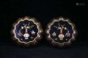 LACQUER WITH COVER BOXES (PAIR)