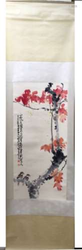 ZHAO SHAOANG FLOWERS AND BIRDS FINE HANGING SCROLL