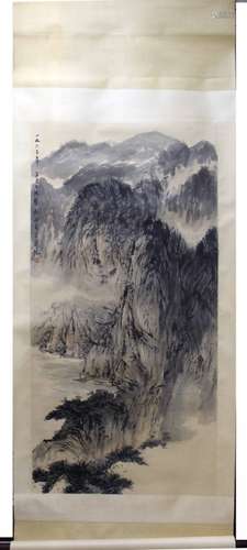 FU BAOSHI LANDSCAPE HANGING SCROLL