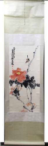 ZHAO SHAOANG FLOWERS AND BIRDS FINE HANGING SCROLL