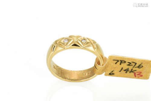 14K YG DIAMOND RING BAND