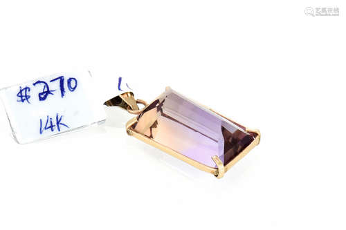 14K YG AMETRINE PENDANT