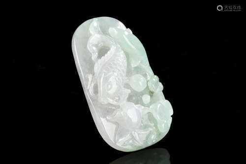 JADEITE CARVED 'FISH' PENDANT