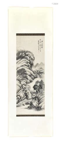DAI XI: INK ON PAPER PAINTING 'MOUNTAIN SCENERY'