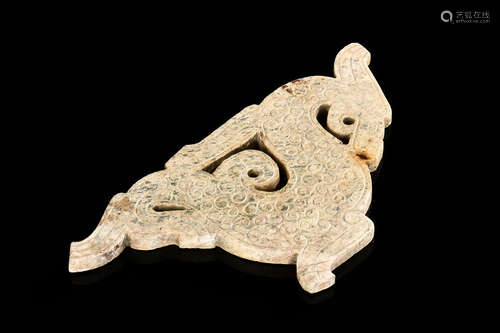 JADE CARVED 'DRAGON' PLAQUE