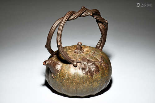 YIXING ZISHA 'PUMPKIN' TEAPOT