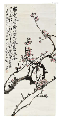 SONG YINKE: INK AND COLOR ON PAPER PAINTING 'PLUM FLOWERS'