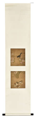 ZHOU ZHIMIAN AND LU JI: INK AND COLOR ON SILK PAINTING 'BIRDS'