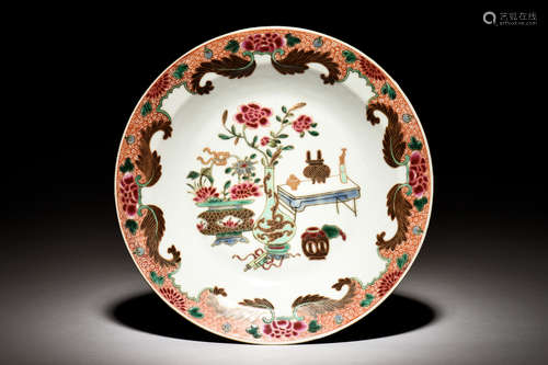 FAMILLE ROSE EXPORT PORCELAIN DISH