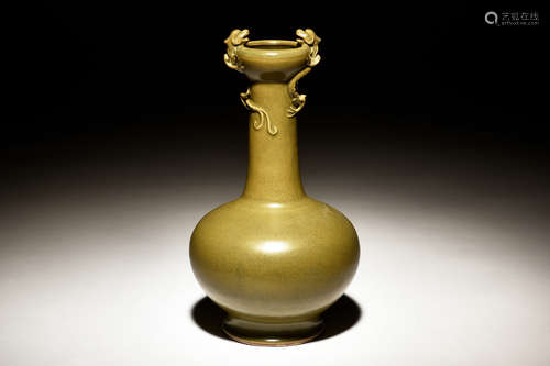 TEA DUST GLAZED ‘CHILONG' VASE