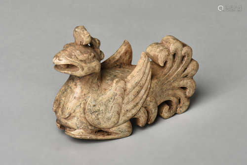 ARCHAIC JADE CARVED 'PHOENIX' FIGURE