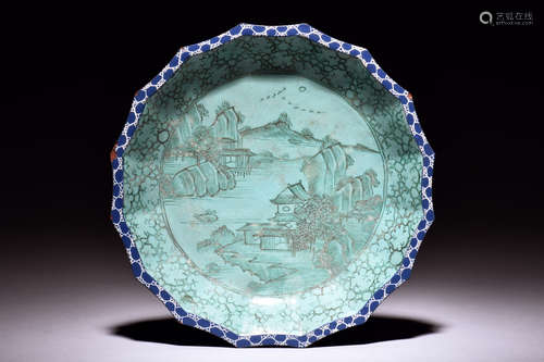 YIXING ZISHA 'LANDSCAPE SCENERY' DISH