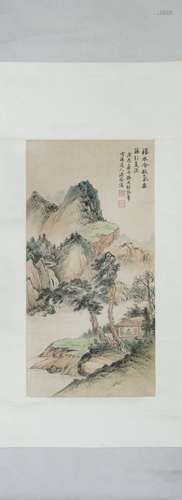 289. PAINTING OF TEA HOUSE OVER RIVER BY PU QUAN