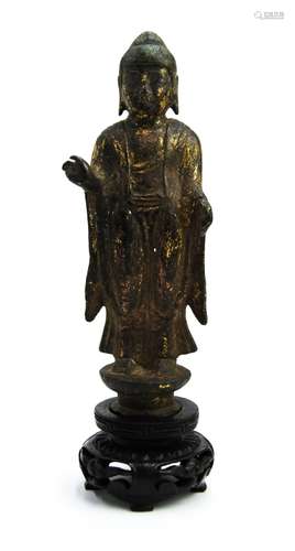 409. KOREAN BRONZE GILDED BUDDHA