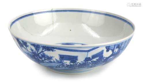 157. A BLUE AND WHITE BOWL, QING DYNASTY(1644-1912)