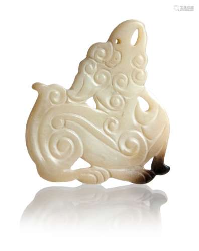 191. CARVED JADE GRIFFIN PENDANT