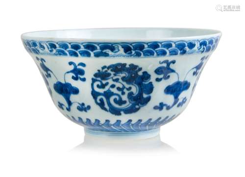 183. BLUE AND WHITE BOWL; JIAQING