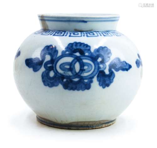 389. KOREAN BLUE AND WHITE MOON JAR; JOSEON DYNASTY