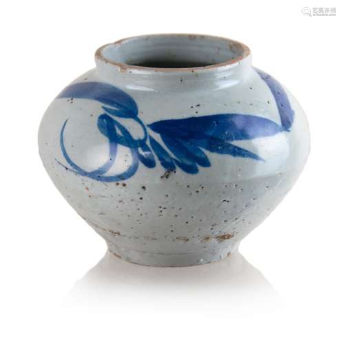 370. BLUE AND WHITE KOREAN MOON JAR