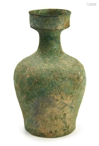 194. BRONZE BOTTLE VASE; 11TH-14TH