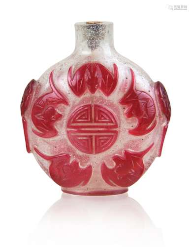 19. PEKING GLASS SNUFF BOTTLE ,19TH CENTURY