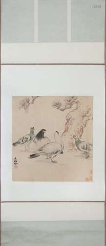 269. PAINTING OF PIGEON UNDER PINE TREE BY JIANG ZHAOHE