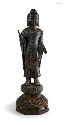 396. KOREAN BRONZE STANDING BUDDHA